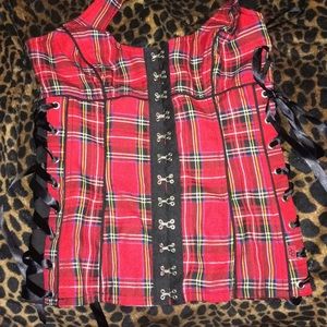 NWT***Hot Topics*** Halter Corset Plaid